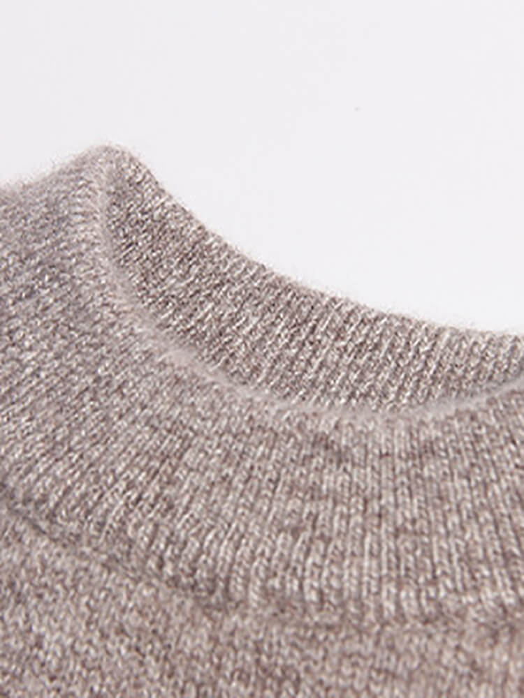 Kids Brown Husky Dog Knit Pattern Cashmere Pullover Sweater